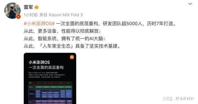 小米澎湃OS 3庆功宴热辣出炉！卢伟冰晒18道菜硬核菜单，软硬融合主题成焦点